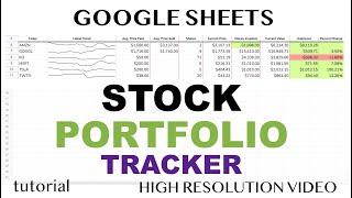 Stock Portfolio Tracker Spreadsheet - Google Sheets Template