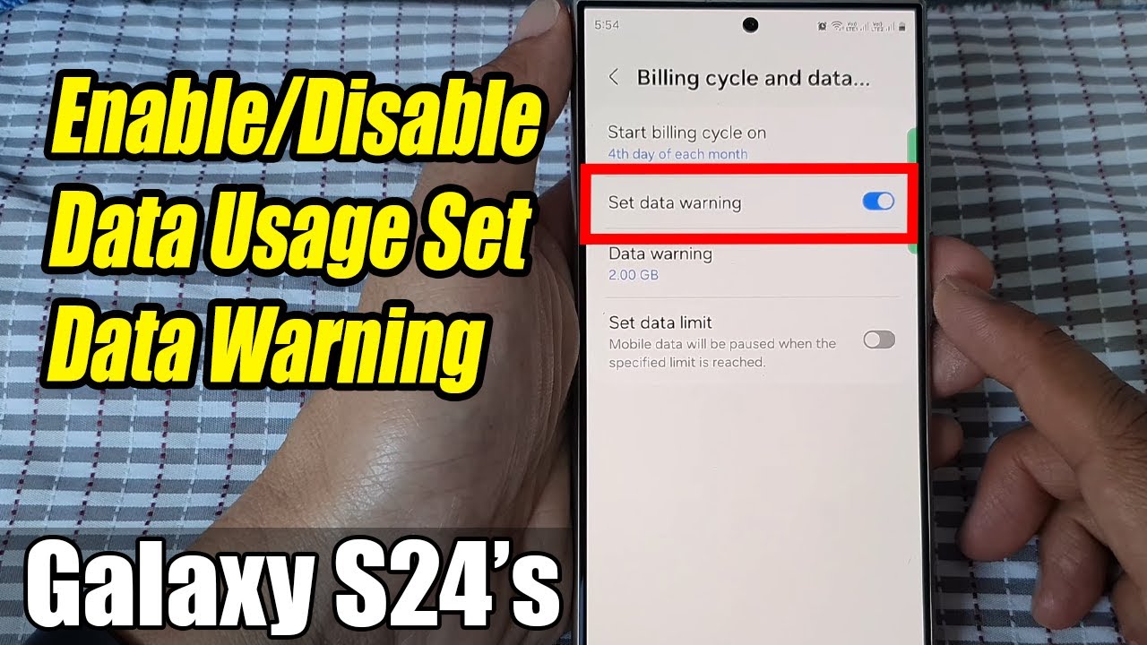 Galaxy S24/S24+/Ultra: How to Enable/Disable Data Usage Set Data Warning