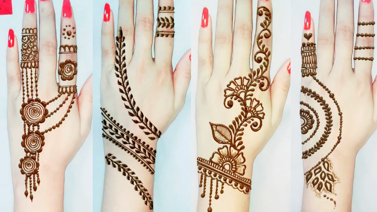 Easy Stylish Mehndi Designs || Simple Mehndi Designs || Dollyarts ...