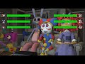 Fnaf security breach vs the amazing digital circus animation with healthbars 2