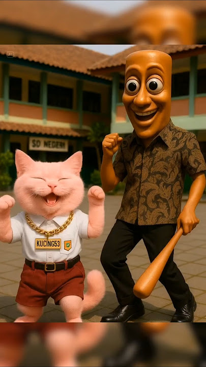 kucing lucu & Tung tung sahur & temennya lagi asik joged #cat #kucing #anomali #tungtungtungsahur
