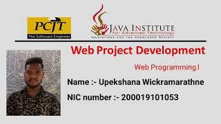 Web Project Task 15 | 1st Year | Semester 01 | Java Institute