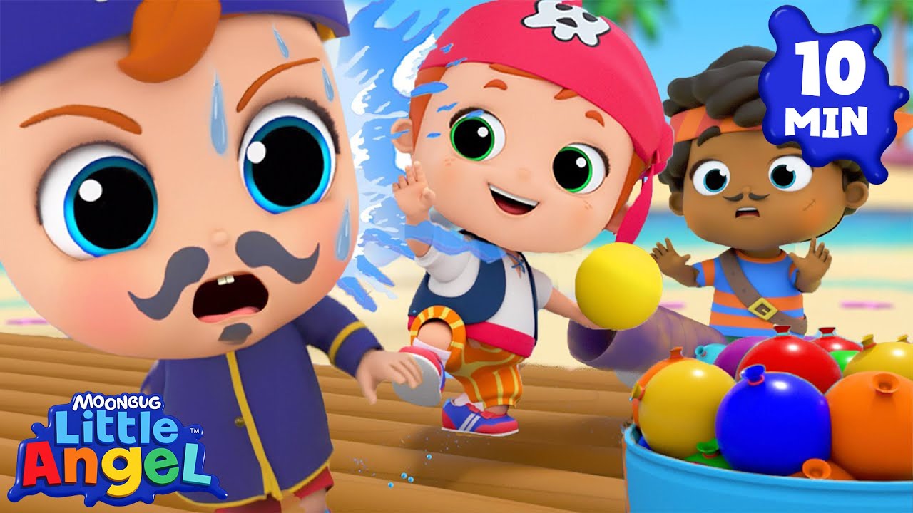 💦 EPIC Water Balloon Fight! 😂🎈 Little Angel | Kids Cartoons