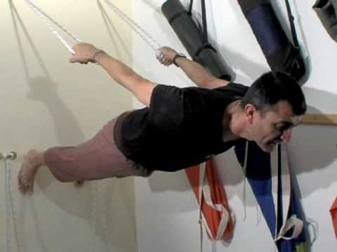 How to install yoga wall hanging ropes - YouTube