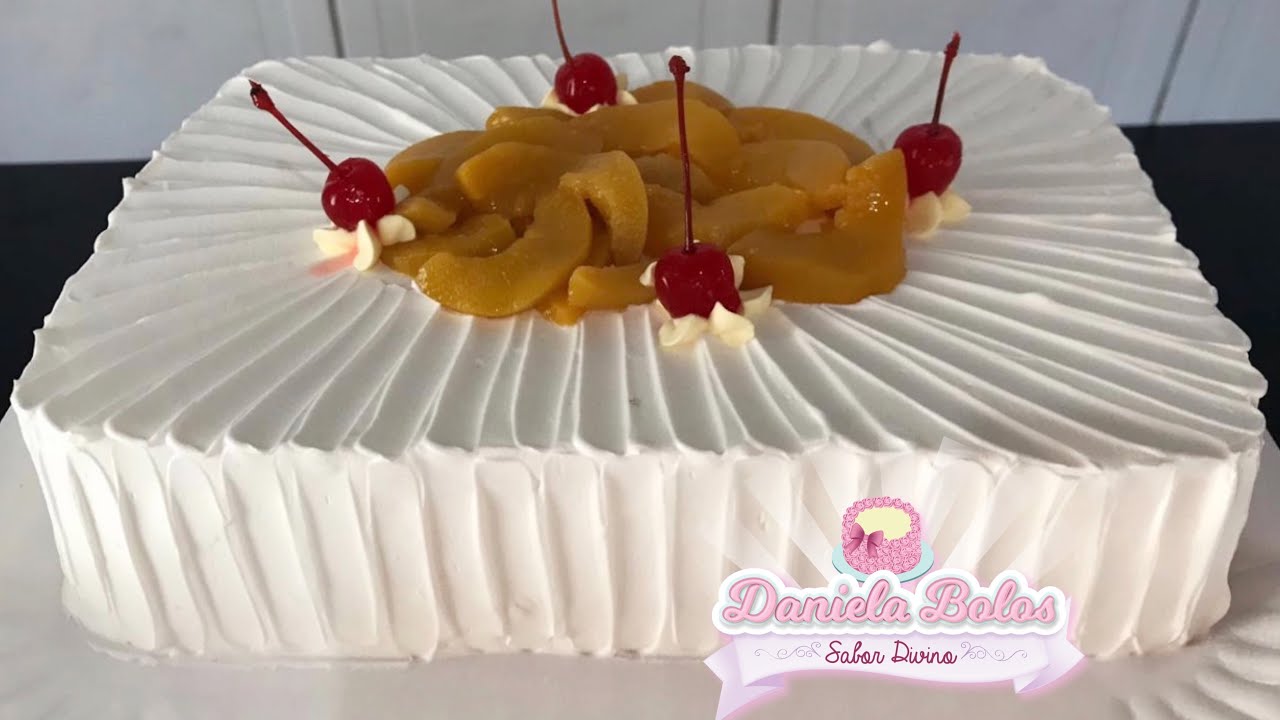 BOLO CREME BELGA COM PÊSSEGO UMA VERDADEIRA DELICIA
