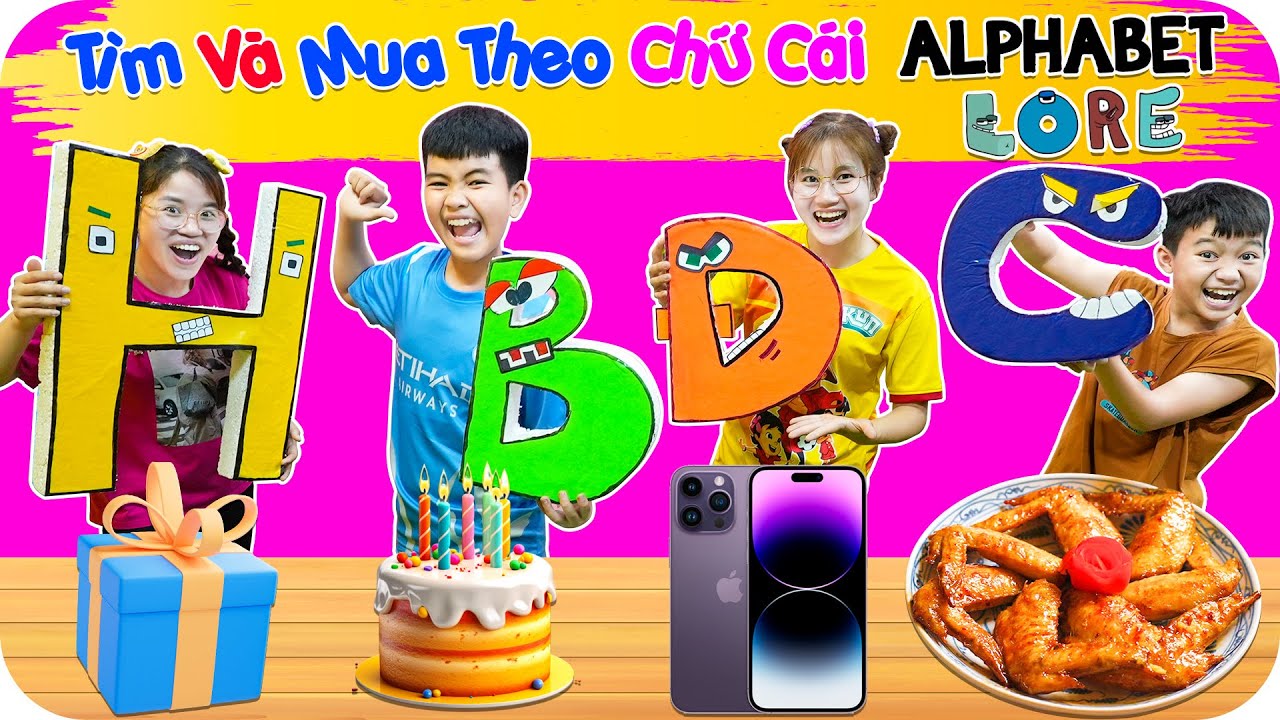 Thử Thách Tìm Và Mua Đồ Theo Bảng Chữ Cái Alphabet Lore ♥ Min Min TV Minh Khoa
