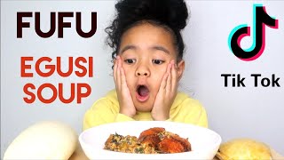 TRYING AFRICAN FOOD MUKBANG - FUFU, EGUSI, MEAT PIE. TIKTOK VIRAL FOOD!!