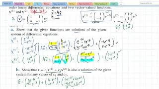 Math 55 Section 7.4 Basic Theory of Systems of First-Order Linear Equations