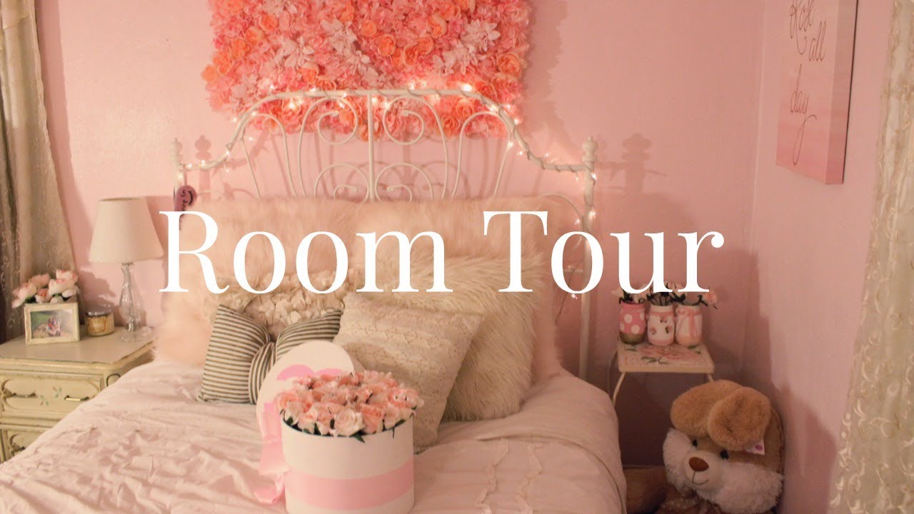 Pink and Girly Room Tour 2017 | Haley Marie - YouTube