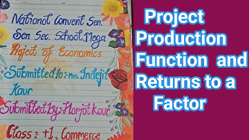 Project of production function and returns to a factor #class11 #microeconomics #economics #project