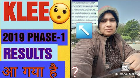 KLEEE PHASE 1 RESULT 2019