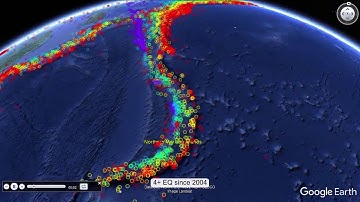 Seismic activity since 2004 - Google Earth + EMSC data