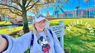 Disney's Swan & Dolphin Resorts & Boardwalk Tour - BUSIEST HOLIDAY WEEKEND! Food, Coffee & Facts!