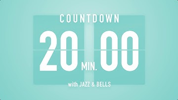 20 Minute Countdown Timer 🎶 Flip Clock with Jazz & Bells 🍵🔔