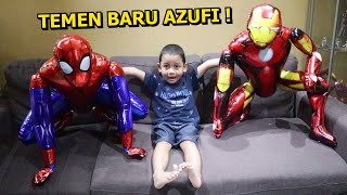 Azufi Punya Teman Baru Balon Superhero Besar Karakter Ironman Dan Spiderman