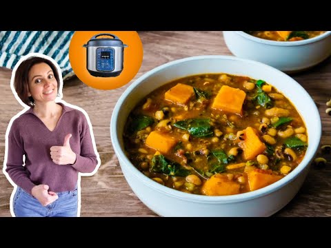 THE BEST Black Eyed Peas and Collard Greens Soup | Vegan Instant Pot