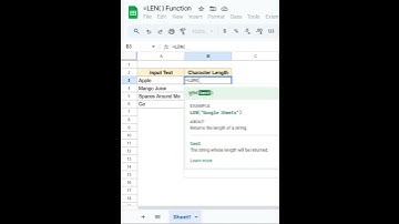 Count Characters in Any Cell using LEN Function in Google Sheets #shorts  #excel #spreadsheets
