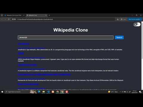 Wikipedia Clone Using HTML, CSS and JavaScript with Source Code - YouTube