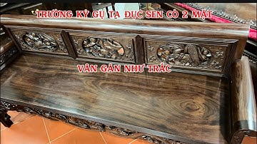 Trường kỷ gụ ta đục sen cò hai mặt Vân như trắc kích thước siêu to  .Hotline:0978 404 214