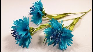 Narrow ribbons cornflower / Cornflower hecho de cintas estrechas / Василек из узких лент