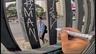 Graffiti test with Wekman Shiny silver UNI Paint marker