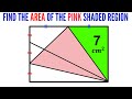 Can you find area of the Pink shaded region? | (Fun Geometry problem) | #math #maths | #geometry