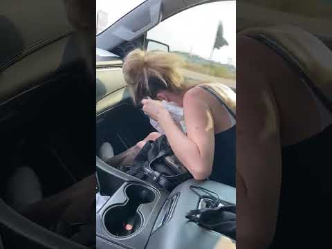 Woman Gets Sick In Car Sick Gagging Vomit Car