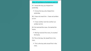 class-10 synthesis of sentences|| Class-10 English question bank synthesis of sentences part-13