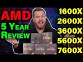 Ryzen 5 — 5 Year Review — 1600x / 2600x / 3600x / 5600 / 7600x — Benchmarks &amp; Upgrade Advice