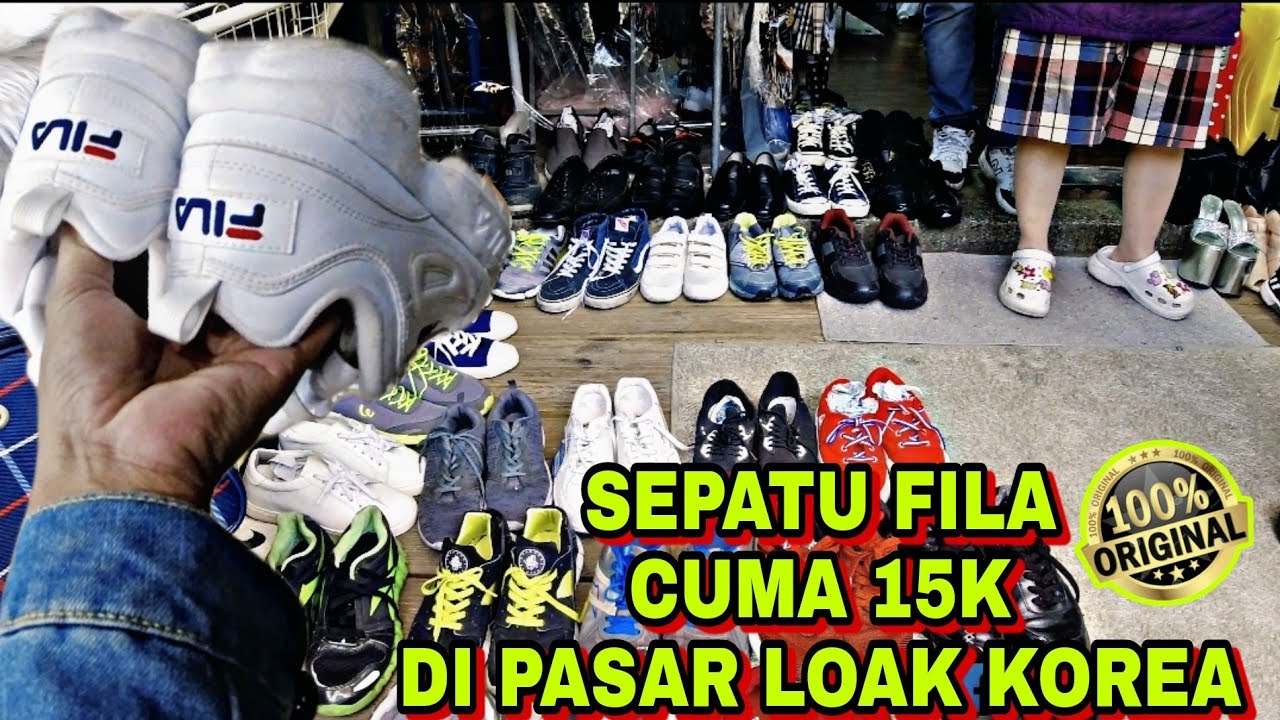 SUASANA PASAR LOAK KOREA | DAPAT SEPATU FILA HARGA 15K