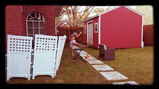 Video of Patrick mahomes jumping hurdle in a nacho lebrie mask and jumping in the pool