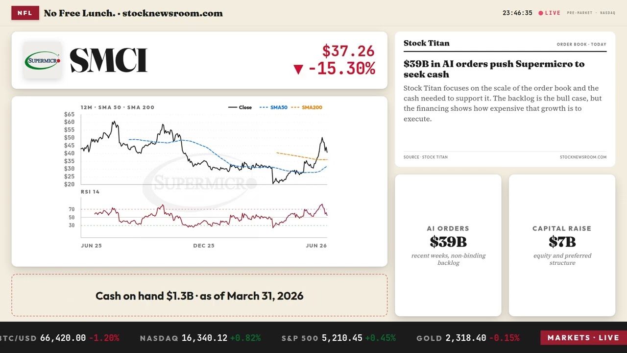 Super Micro Financing -7.16% After Hours on $7B Raise