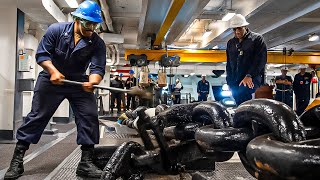 Dangerous Anchor Dropping by US Navy Sailors in the Open Sea