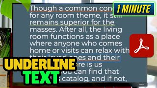 How to Underline in PDF 2025 | Adobe reader