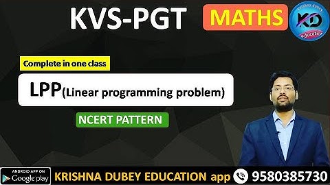 lpp for kvs pgt maths || linear programming problem || kvs pgt admit card || lpp one shot | #kvs_pgt