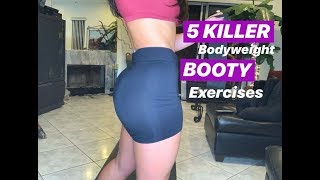 BOOTY WORKOUT @ HOME l 5 of the best bodyweight glute exercises