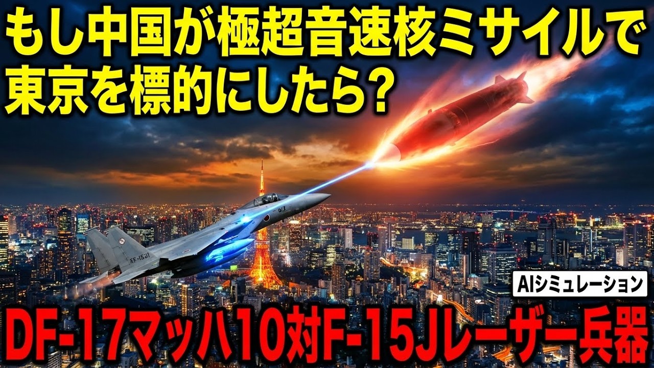 もし中国が極超音速ミサイルで東京を狙ったら【DF-17マッハ10vs日本2030】