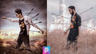 Broken heart new || Arrow kills || photo editing tutorial in picsart & Lightroom