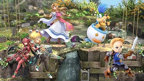 Mythra/Pyra vs. Zelda vs. Larry vs.  Mii Swordfighter (Mikasa) - Super Smash Bros. Ultimate