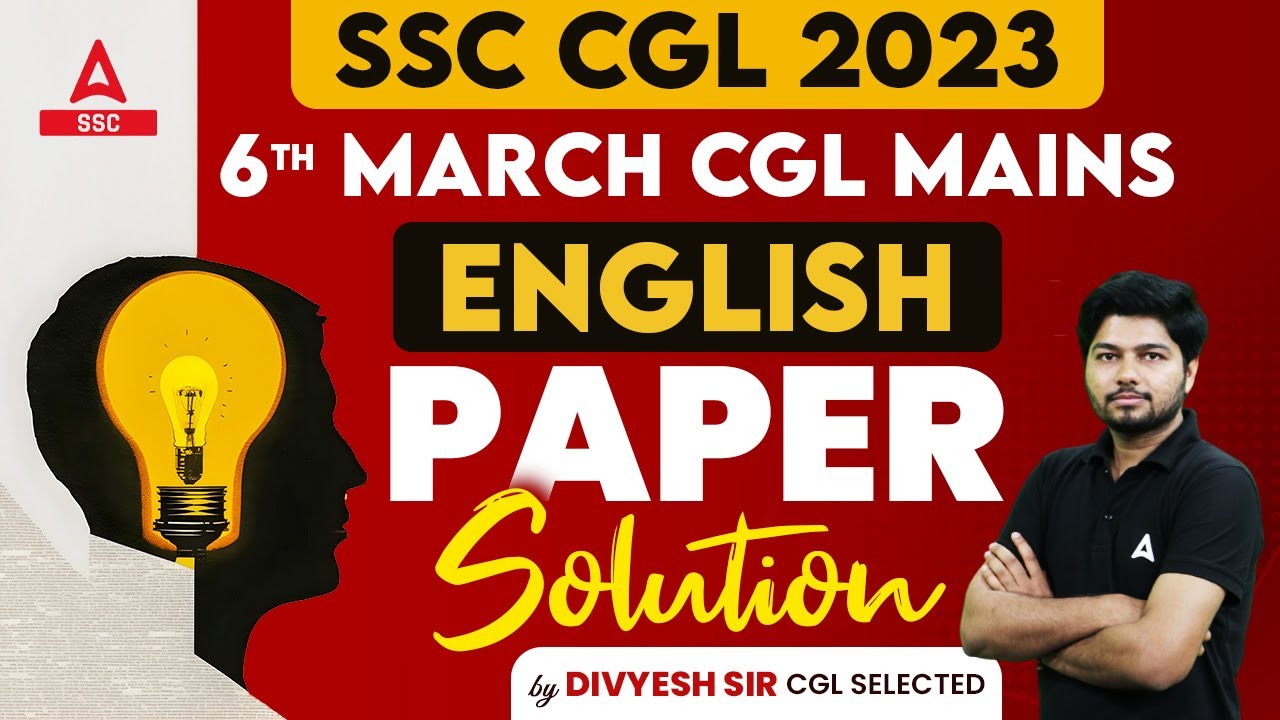 SSC CGL 2023 | SSC CGL Mains English Previous Year Solved Paper | by ...