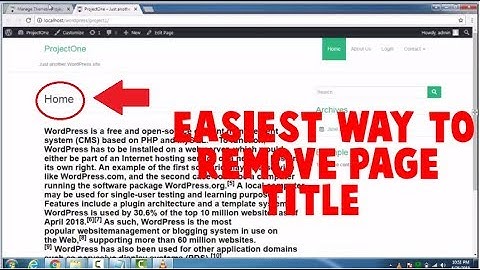 Easiest way to Remove Page Title from WordPress Website | TheWP-Tutorials