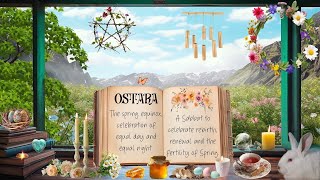 Ostara Witch's Altar Ambience🌷🥚🐇 - Spring Equinox 🧹🕯️- Witch ASMR with Nature Sounds 🌿🌻