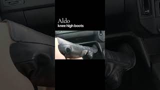 Aldo Knee High Black Leather Boots In Car