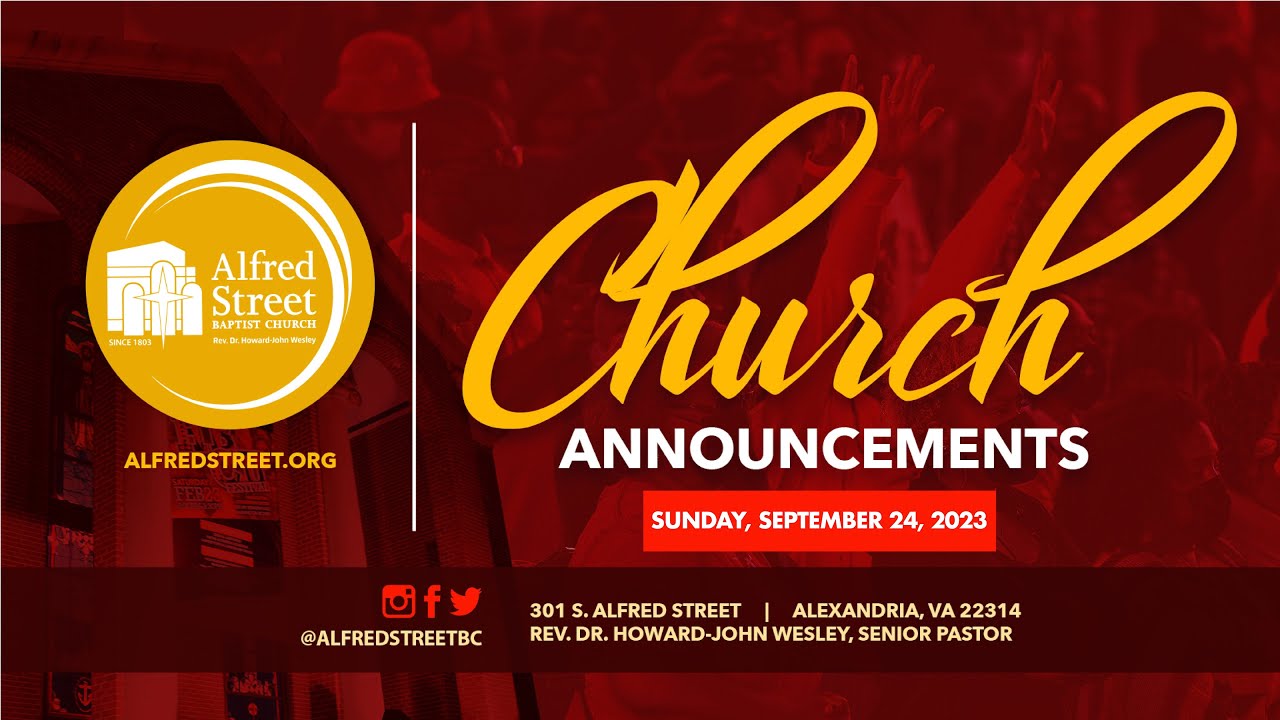 Church Announcements for September 24, 2023