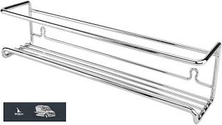Spice Rack Shelves Set of 4  Chrome Metal Wall Mount Kitchen