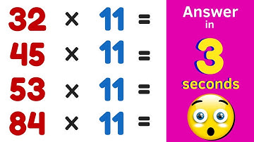 Fast Multiplication Trick - Multiply any 2 digit number by 11 in seconds !