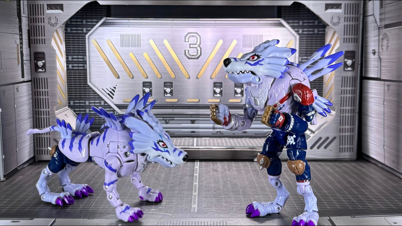 1999 Digivolving Garurumon / WereGarurumon Обзор винтажной игрушки — Digimon — Bandai