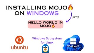 How to install Mojo🔥 on windows - Installing Ubuntu on Windows 11 (WSL) without dual booting