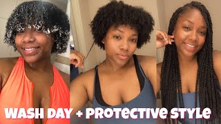 PROTECTIVE STYLES for HAIR GROWTH 🌱 |  Box Braids for beginners + Wash Day Routine