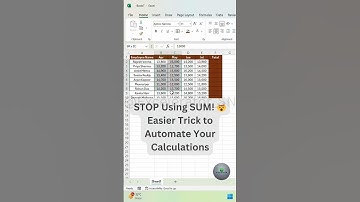 Excel - STOP Using SUM! 🤯 Easier Trick to Autosum Your Calculations | AUTO SUM | Autosum Shortcut